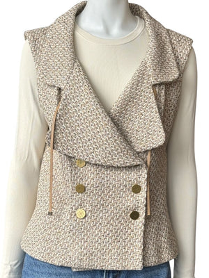 Chanel Spring 2001 Double-Breasted Tweed Vest – Size 42