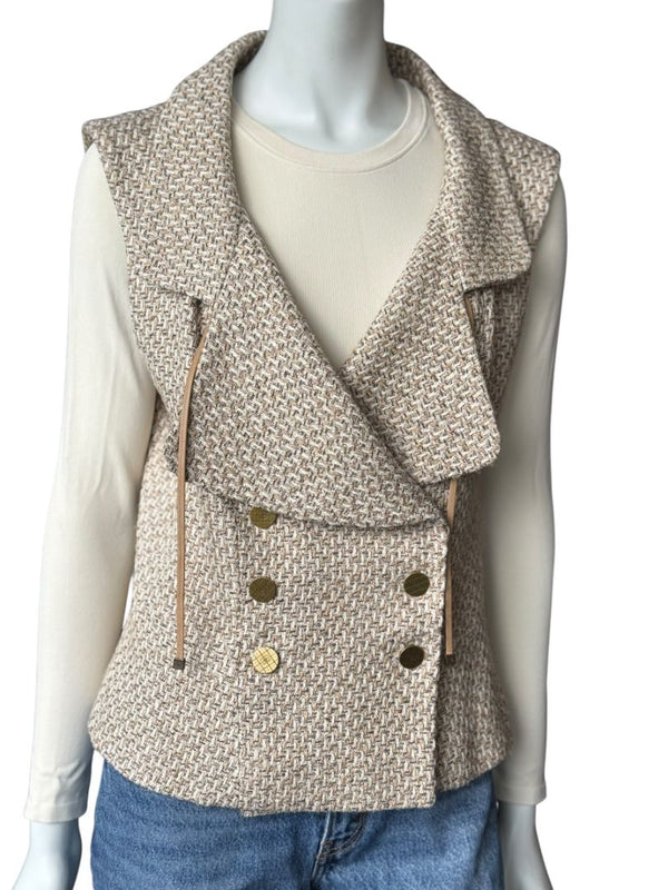 Chanel Spring 2001 Double-Breasted Tweed Vest – Size 42