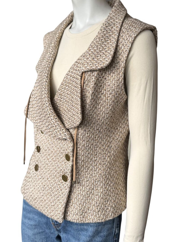 Chanel Spring 2001 Double-Breasted Tweed Vest – Size 42