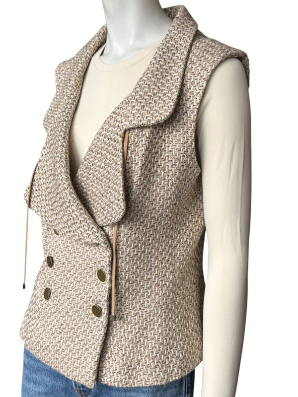 Chanel Spring 2001 Double-Breasted Tweed Vest – Size 42