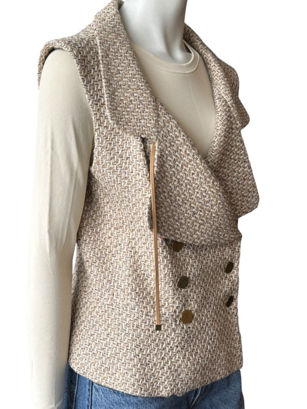 Chanel Spring 2001 Double-Breasted Tweed Vest – Size 42
