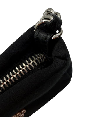 Chanel Black Satin Baguette Pochette Beaded Shoulder Bag