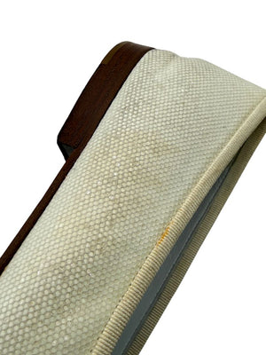 Chanel Ivory Canvas Ballet Flats with Black Cap Toe – Size 39