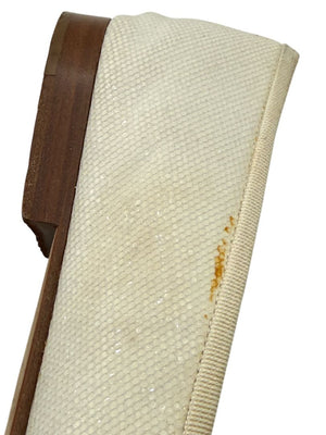 Chanel Ivory Canvas Ballet Flats with Black Cap Toe – Size 39