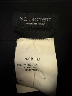 Neil Barrett Black Button-Front Stretch Shirt – Size M