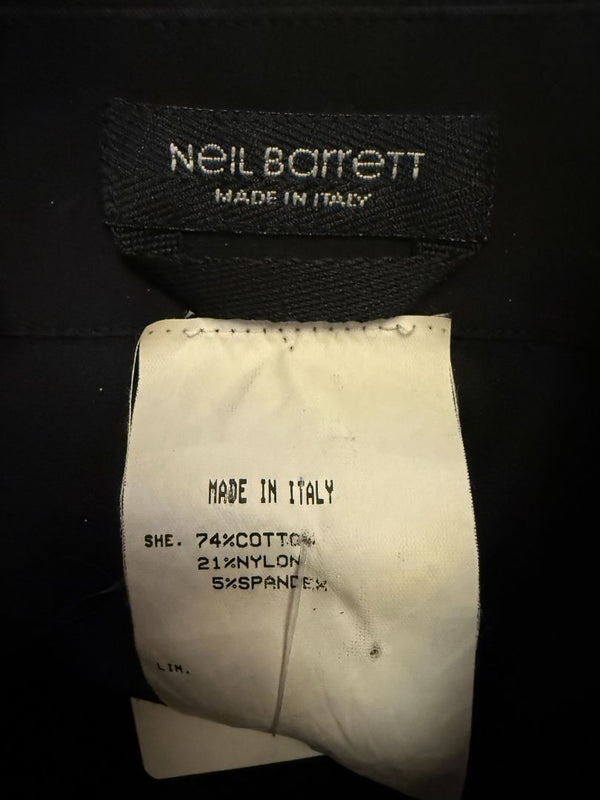 Neil Barrett Black Button-Front Stretch Shirt – Size M