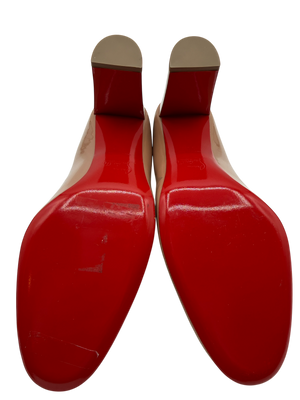 Christian Louboutin Patent Gena 85 Pumps Nude 39.5