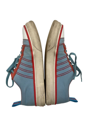 Chanel Blue & Coral Canvas Lace-Up Sneakers – Size 40