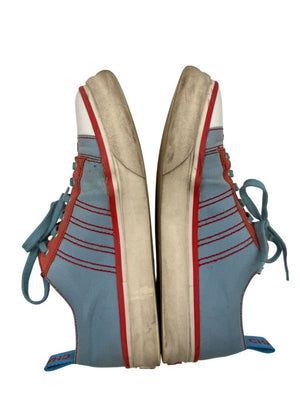 Chanel Blue & Coral Canvas Lace-Up Sneakers – Size 40