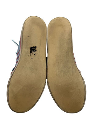 Chanel Blue & Coral Canvas Lace-Up Sneakers – Size 40