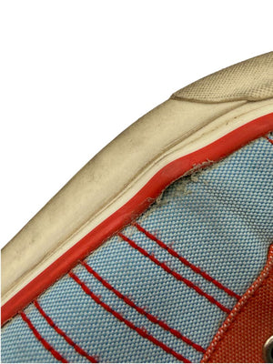 Chanel Blue & Coral Canvas Lace-Up Sneakers – Size 40