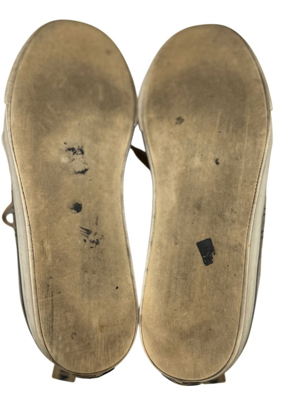 Chanel Tan & Black Suede Logo Lace-Up Sneakers – Size 40