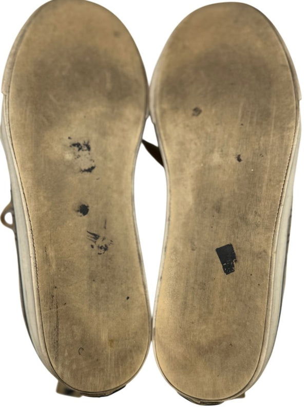 Chanel Tan & Black Suede Logo Lace-Up Sneakers – Size 40