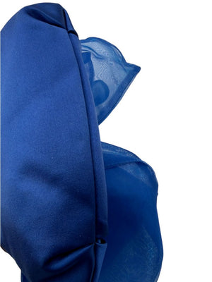 Christian Louboutin Blue Satin Crystal Bow Evening Clutch