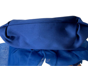 Christian Louboutin Blue Satin Crystal Bow Evening Clutch