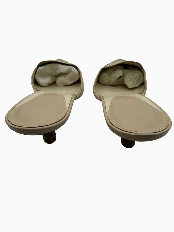 Tod's Beige Leather Pointed Toe Mule Pumps Slip On Heels EU 36.5 Italy