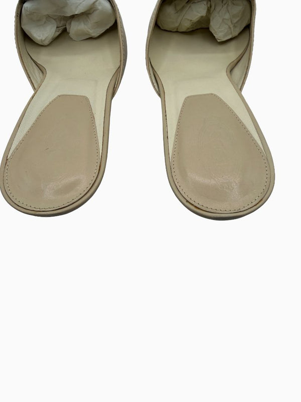 Tod's Beige Leather Pointed Toe Mule Pumps Slip On Heels EU 36.5 Italy