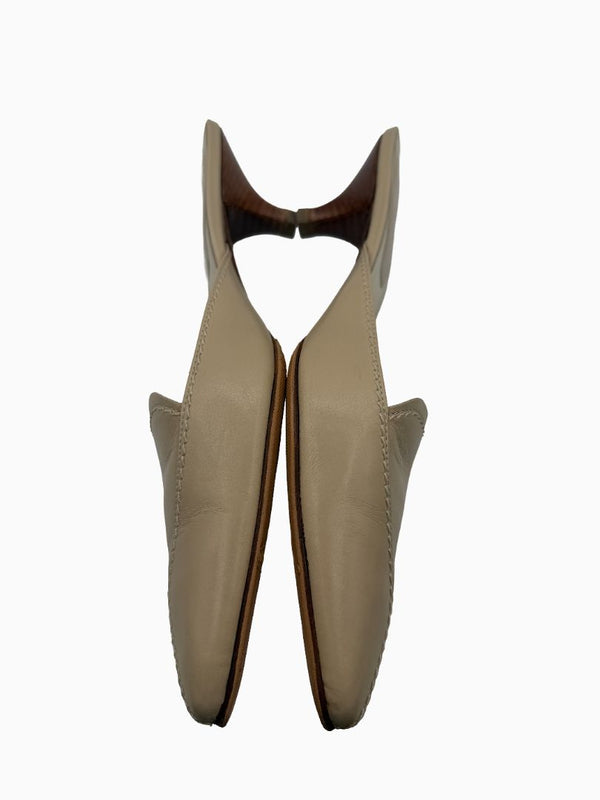 Tod's Beige Leather Pointed Toe Mule Pumps Slip On Heels EU 36.5 Italy