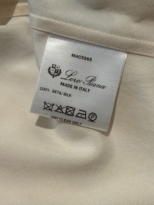Loro Piana Ivory Silk Button-Up Shirt – Size IT 46