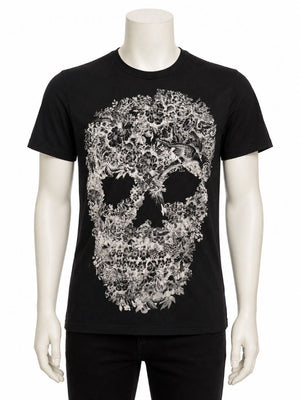 Alexander McQueen 2007 Skull Graphic T-Shirt Black Mens Small Cotton Italy
