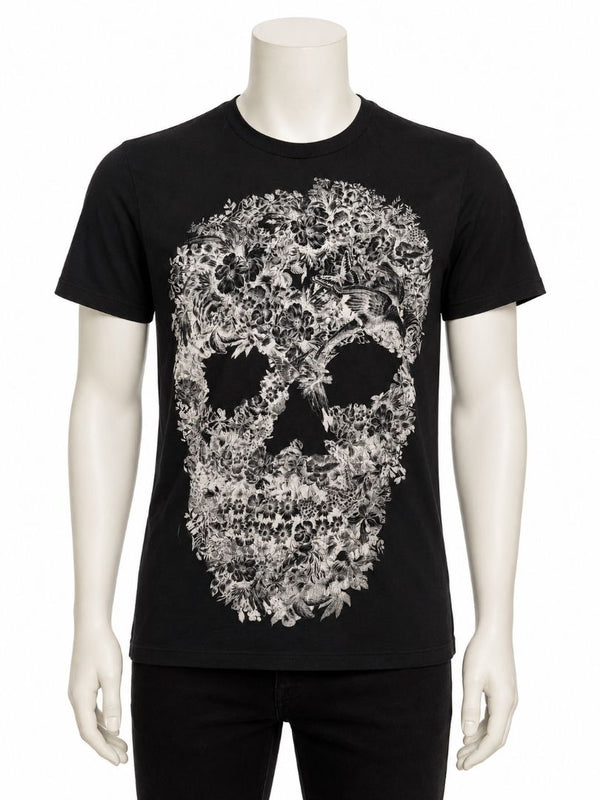 Alexander McQueen 2007 Skull Graphic T-Shirt Black Mens Small Cotton Italy