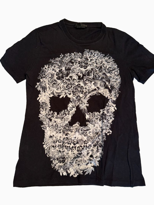 Alexander McQueen 2007 Skull Graphic T-Shirt Black Mens Small Cotton Italy