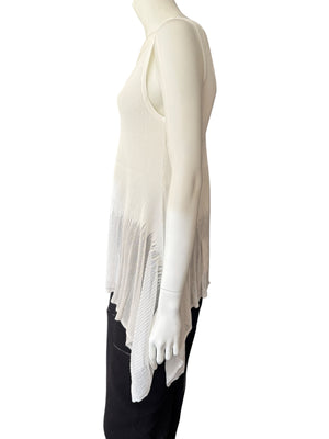 Prabal Gurung Sheer & Opaque Ribbed Peplum Shell Tank – Size M