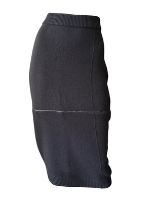 Helmut Lang Black Body Mapping Wool Pencil Skirt – Size L – NWT