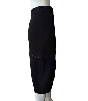 Helmut Lang Black Body Mapping Wool Pencil Skirt – Size L – NWT