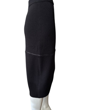 Helmut Lang Black Body Mapping Wool Pencil Skirt – Size L – NWT
