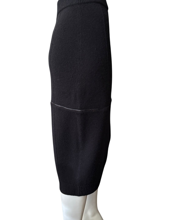 Helmut Lang Black Body Mapping Wool Pencil Skirt – Size L – NWT