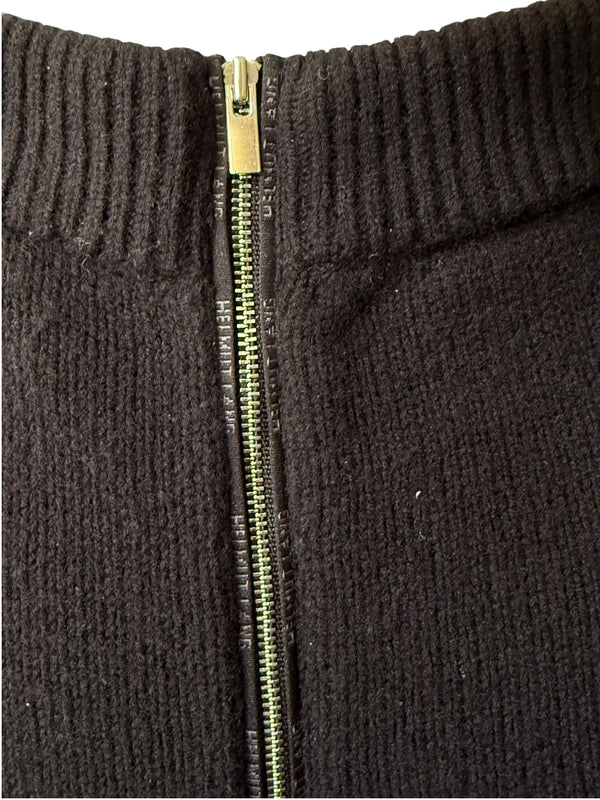 Helmut Lang Black Body Mapping Wool Pencil Skirt – Size L – NWT