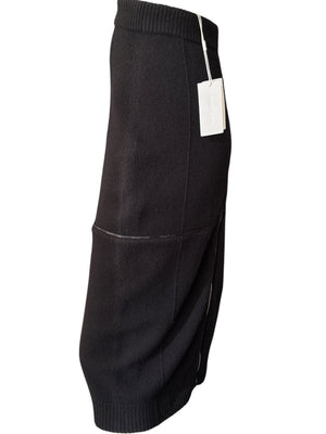 Helmut Lang Black Body Mapping Wool Pencil Skirt – Size L – NWT