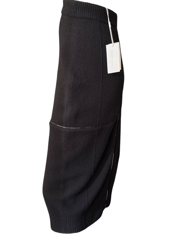 Helmut Lang Black Body Mapping Wool Pencil Skirt – Size L – NWT