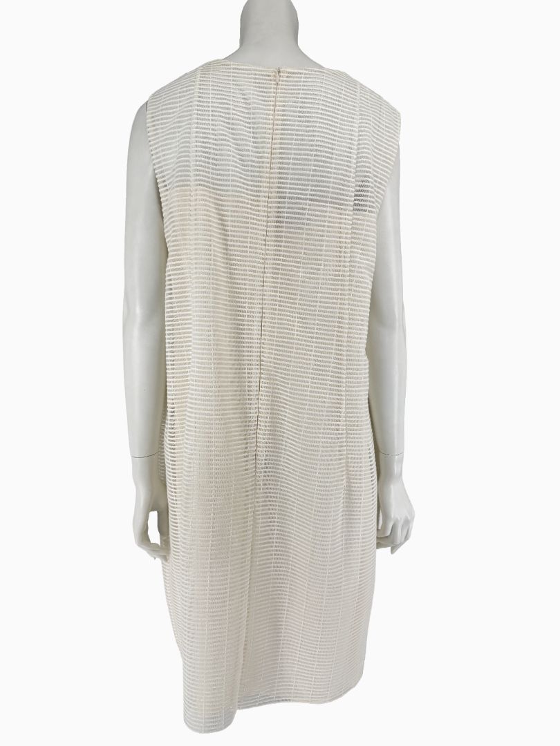 Akris Ivory Textured Silk Shift Dress – Size US 16 / IT 52