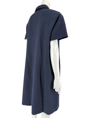 Akris 100 Years Navy Silk-Cotton Shirt Dress – Size US 14 / IT 50
