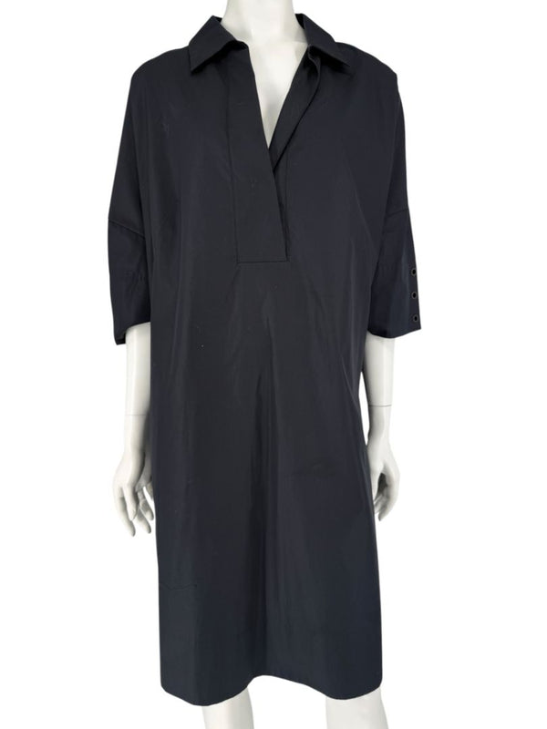Akris Punto Black Cotton Shirt Dress – Size US 12 / IT 48