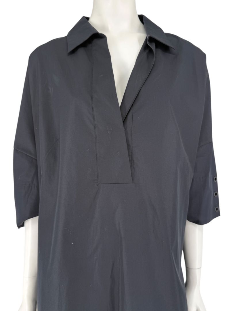 Akris Punto Black Cotton Shirt Dress – Size US 12 / IT 48
