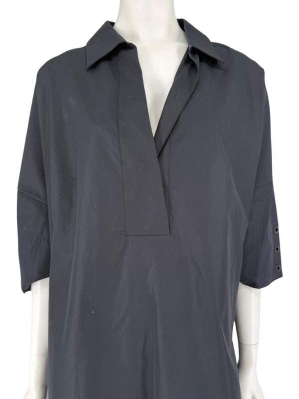 Akris Punto Black Cotton Shirt Dress – Size US 12 / IT 48