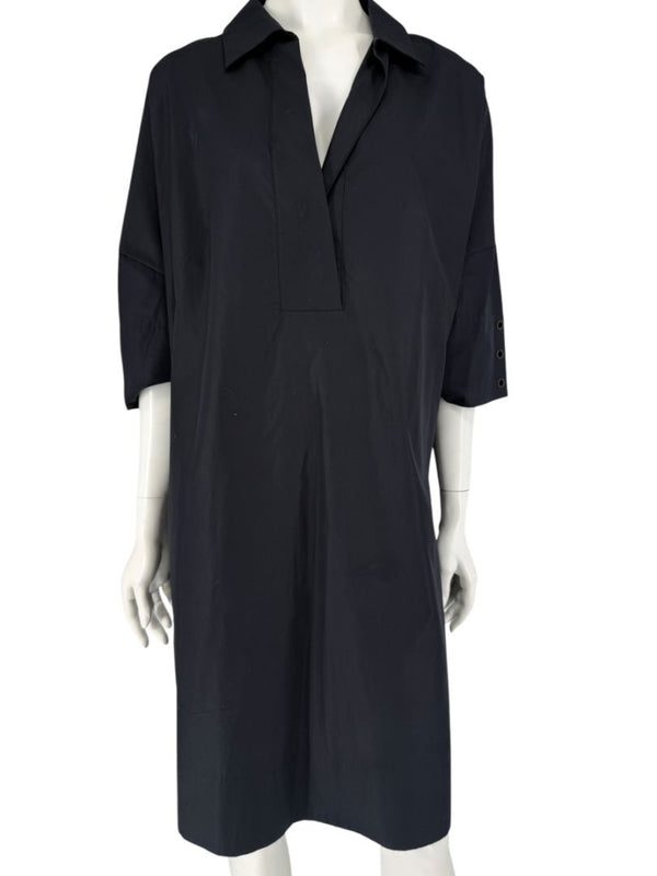 Akris Punto Black Cotton Shirt Dress – Size US 12 / IT 48