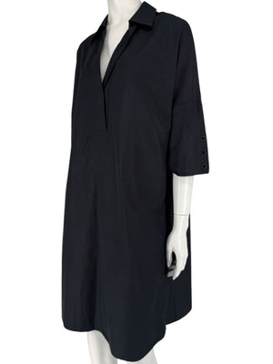 Akris Punto Black Cotton Shirt Dress – Size US 12 / IT 48