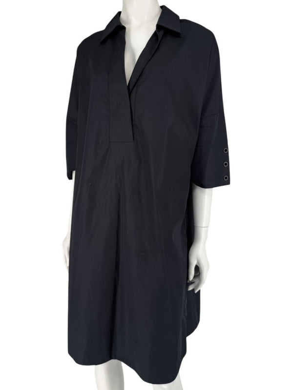 Akris Punto Black Cotton Shirt Dress – Size US 12 / IT 48