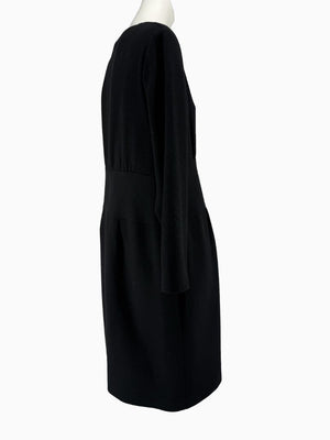 Bill Blass Black Long Sleeve Sheath Dress Size 16 Neiman Marcus