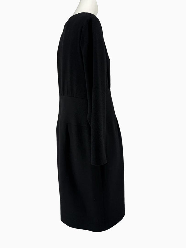 Bill Blass Black Long Sleeve Sheath Dress Size 16 Neiman Marcus