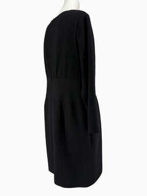 Bill Blass Black Long Sleeve Sheath Dress Size 16 Neiman Marcus