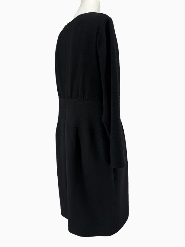 Bill Blass Black Long Sleeve Sheath Dress Size 16 Neiman Marcus