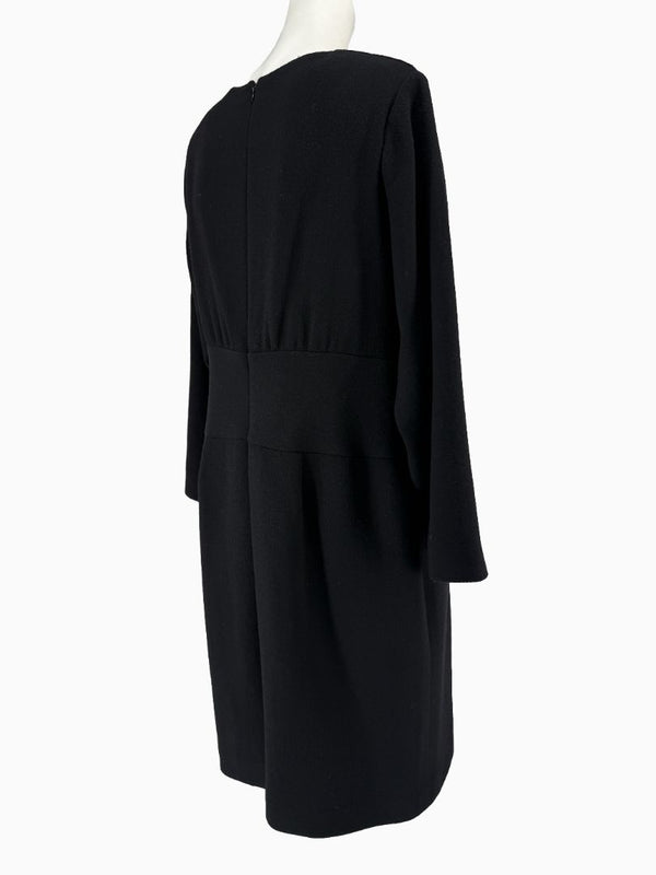 Bill Blass Black Long Sleeve Sheath Dress Size 16 Neiman Marcus