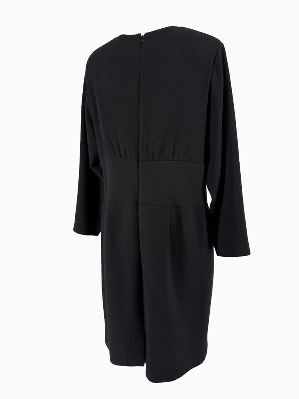 Bill Blass Black Long Sleeve Sheath Dress Size 16 Neiman Marcus