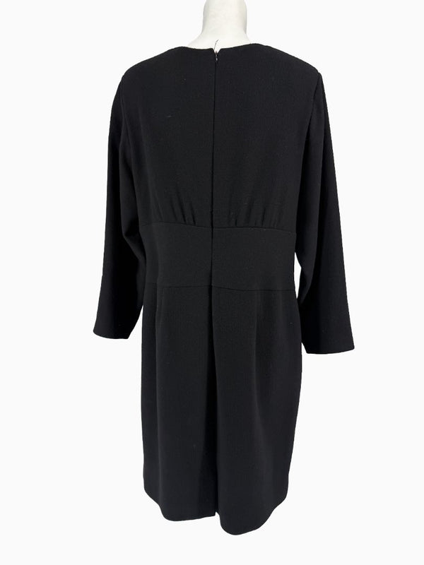 Bill Blass Black Long Sleeve Sheath Dress Size 16 Neiman Marcus
