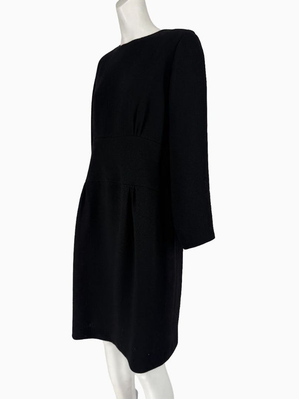 Bill Blass Black Long Sleeve Sheath Dress Size 16 Neiman Marcus